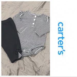 🔴SOLD🔴 Carter’s Black & White Stripes Outfit